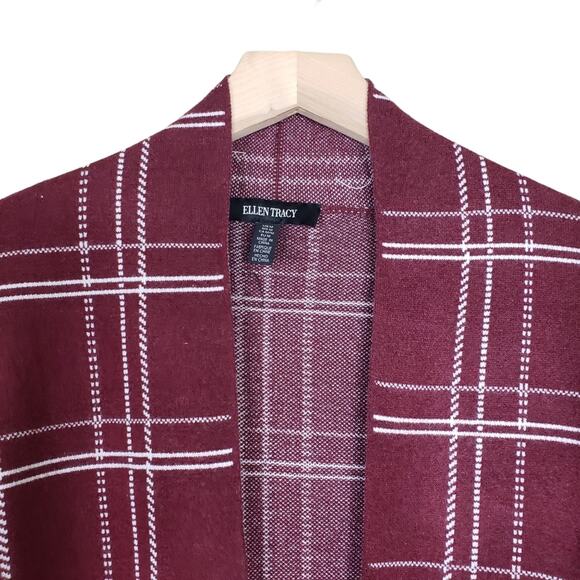 ELLEN TRACY Womens M Two-Tone Jacquard Sweater Cardigan NEW - Picture 6 of 14